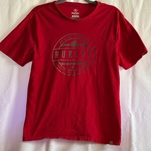Hurley Red Tee with Logo Design